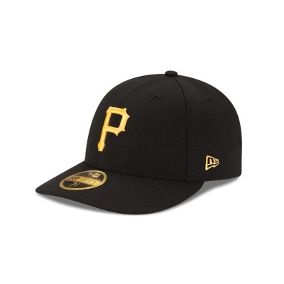 Black Pittsburgh Pirates Hat - New Era MLB Authentic Collection Low Profile 59FIFTY Fitted Caps USA2168093